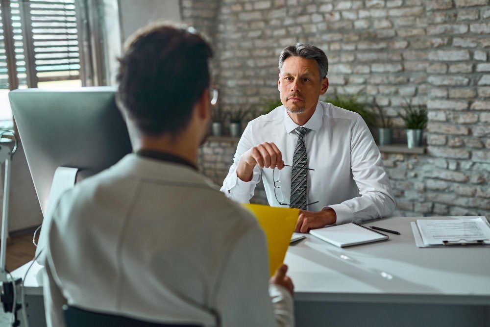 Two men in a professional meeting